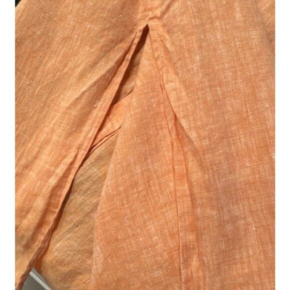 J. Jill Love Linen Orange Tunic Top Women’s Size Small Button Down Lagenlook - Picture 6 of 7